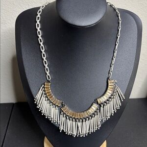 Stella & Dot Art Deco Rhinestone Necklace Beaded Twilight Fringe Dangle